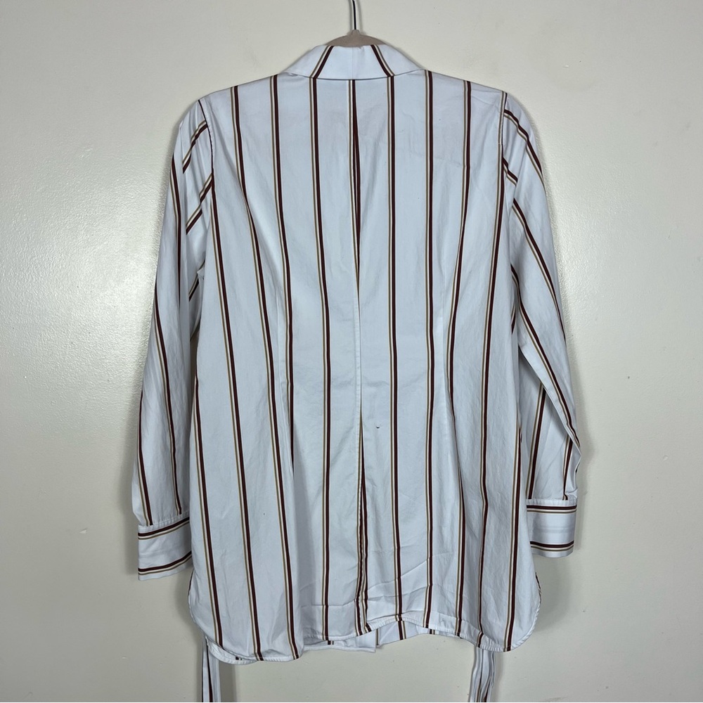 Lafayette 148 Cotton Poplin Button Up Shirt Medium Preppy Academia Career White - Picture 6 of 8